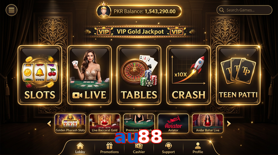 Main screen of Au88 casino page for PK players